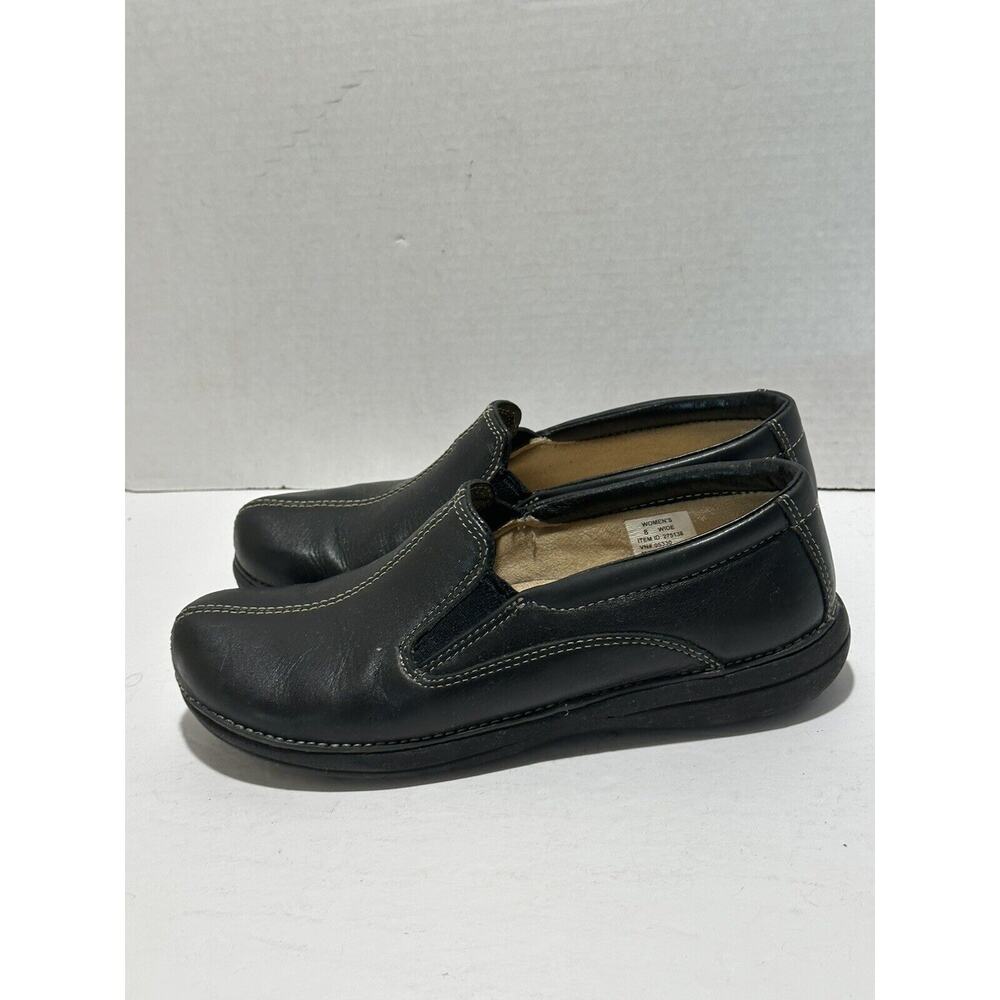 LL Bean Women's Leather Clogs Black Comfort Shoes Slip On #275138 Size 8 M
